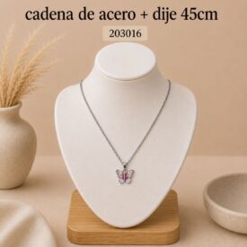 Cadena acero PLATEADO (45cm) + dije Cod. 203016