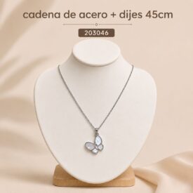 Cadena acero PLATEADO (45cm) + dije Cod. 203046
