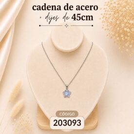 Cadena acero PLATEADO (45cm) + dije Cod.203093