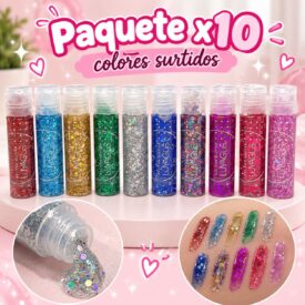 7142 glitters Luyagus x paq. Surtidos colores  10u.