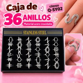 7196 anillo caja x 36 und ACERO PLATEADO Q-SY02