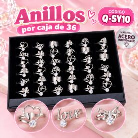 7194 anillo caja x 36 und ACERO PLATEADO Q-SY10