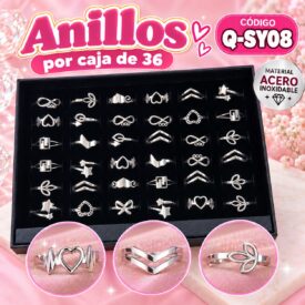 7206 anillo caja x 36 und ACERO PLATEADO Q-SY08
