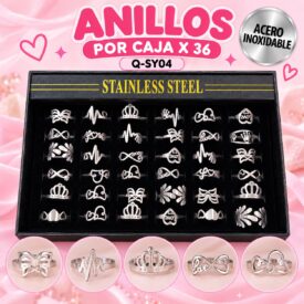 7202 anillo caja x 36 und ACERO PLATEADO Q-SY04