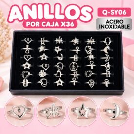 7200 anillo caja x 36 und ACERO PLATEADO Q-SY06