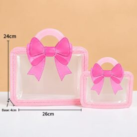6078 bolsas doypack kawaii moño rosa x 20u. Medida 24x26cm BZD200-22