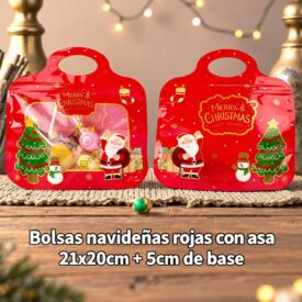 6066 bolsas doypack kawaii bolsa navideña roja x 20u. Medida20*21cm BZD200-8