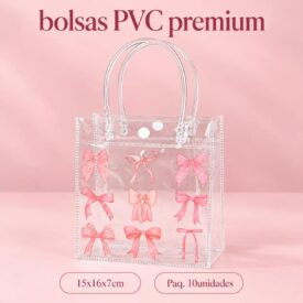 6073 bolsas PVC PREMIUM MOÑO x paq. 10u. 15*16*7cm BZD200-30